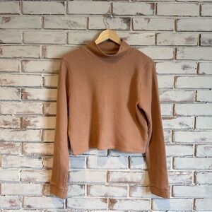 Aerie blizzard mock neck waffle crop top size XXL